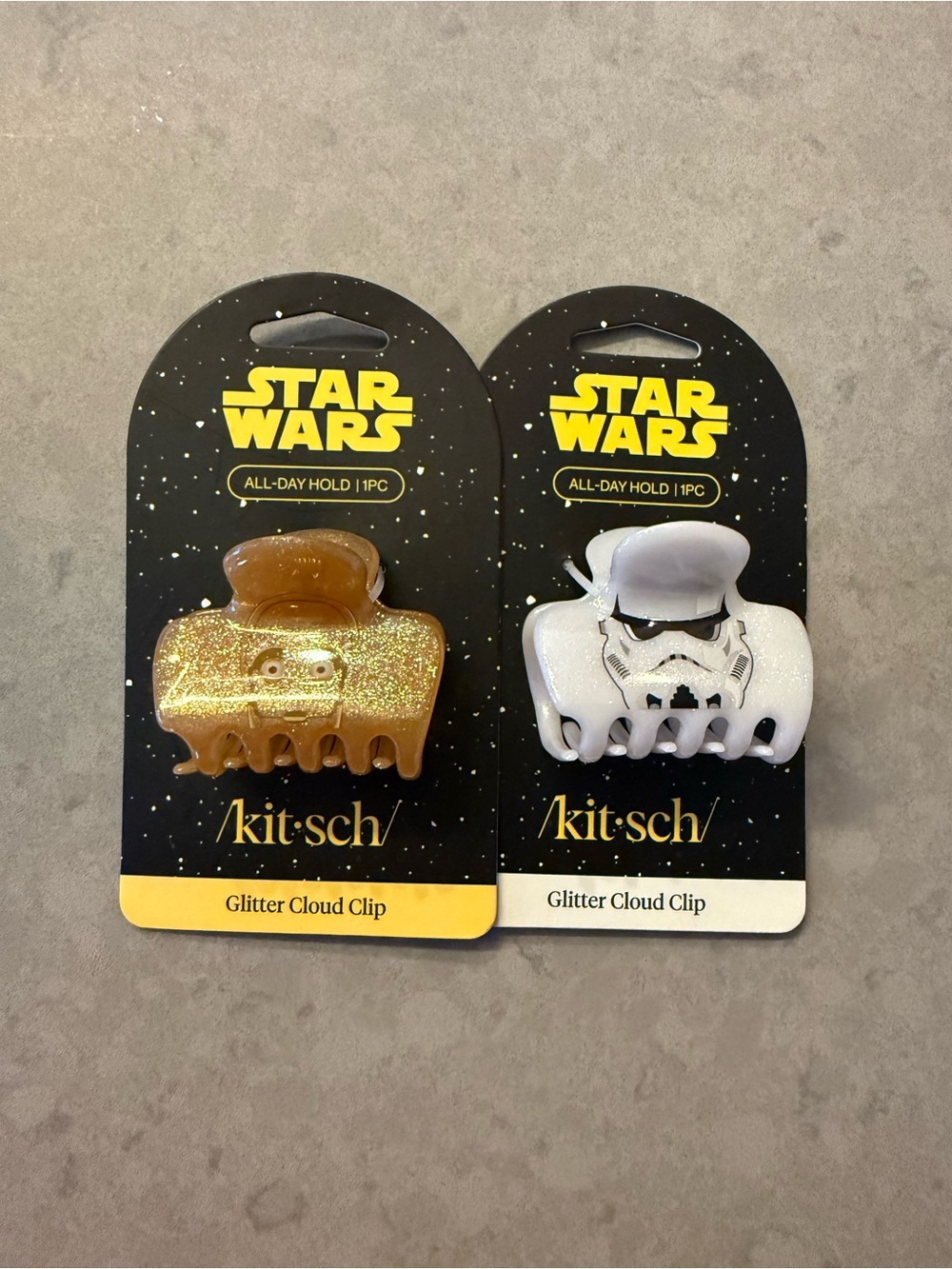 Kitsch x Star Wars Glitter Cloud Hair Clips with C-3PO and a Stormtrooper
